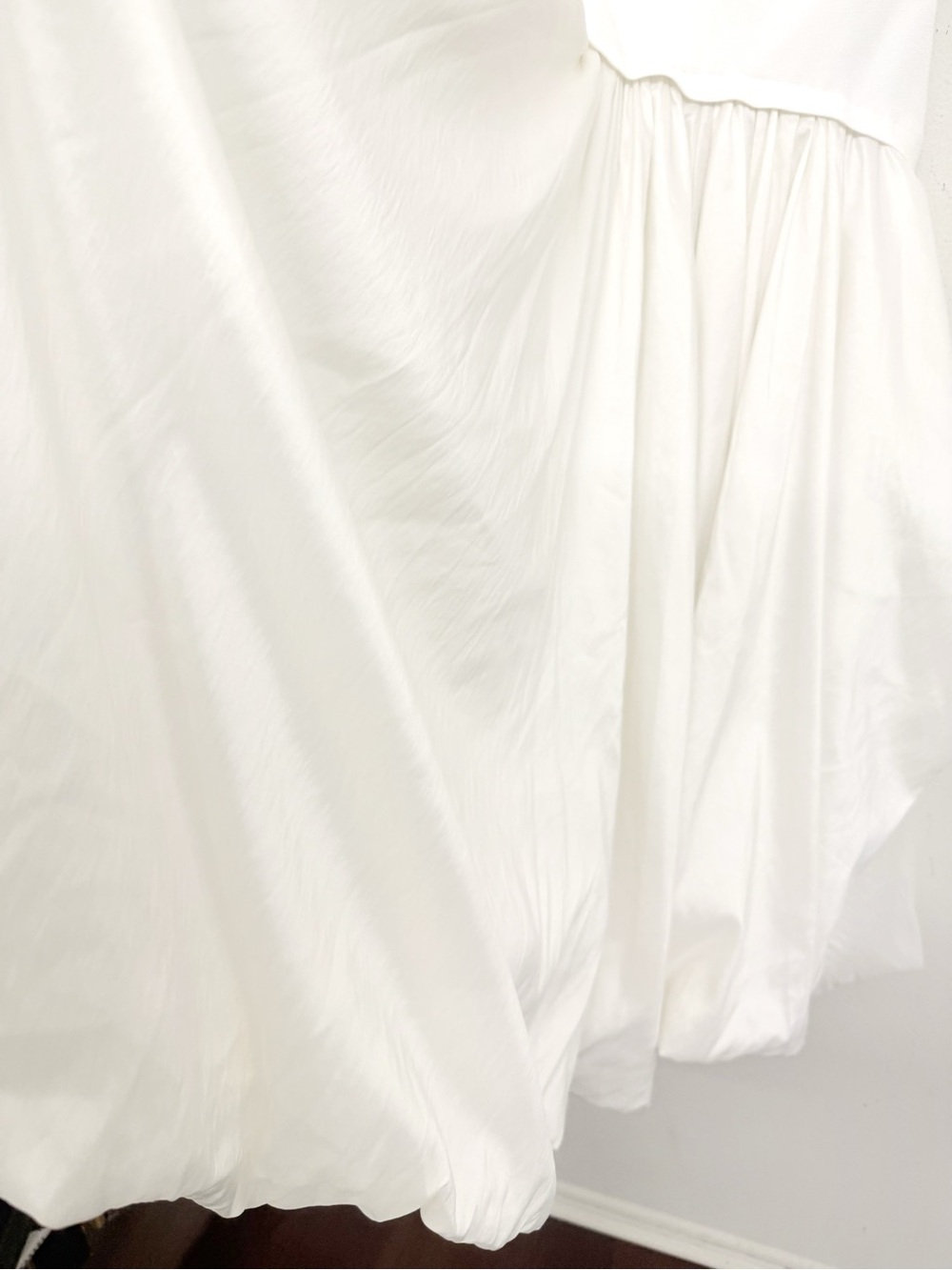 NWT SIMKHAI Izzy Strapless Taffeta Midi Dress in Ivory, size M - Picture 11 of 16